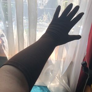 Vintage Brown Elbow Length Gloves